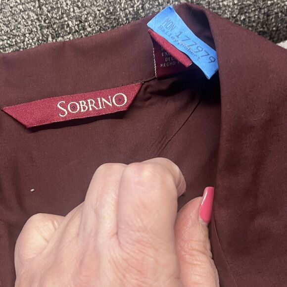 Sobrino Red Shirt XL Button Up Short Sleeve Dress Poly Cotton Four Pocket Cuban - Picture 4 of 13